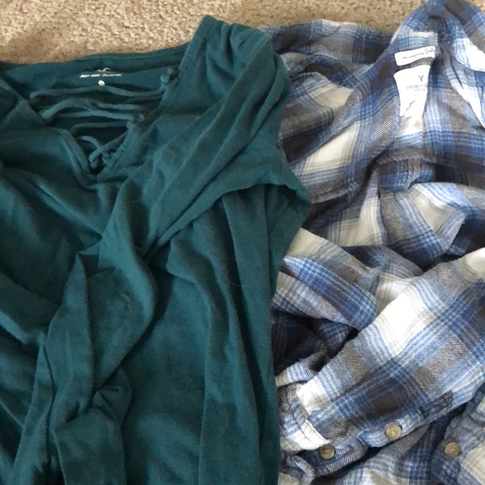 American Eagle Flannel and Hollister shirt